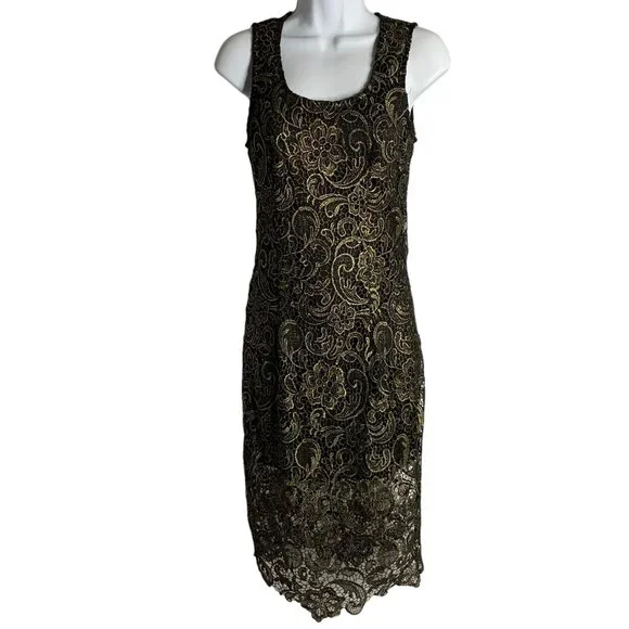 Sans Souci | Dresses | Sans Souci Lace Overlay Sheath Dress Xs Black Gold Metallic Sleeveless Zipper | Poshmark Sans Souci | Dresses | Sans Souci Lace Overlay Sheath Dress Xs Black Gold Metallic Sleeveless Zipper | Poshmark